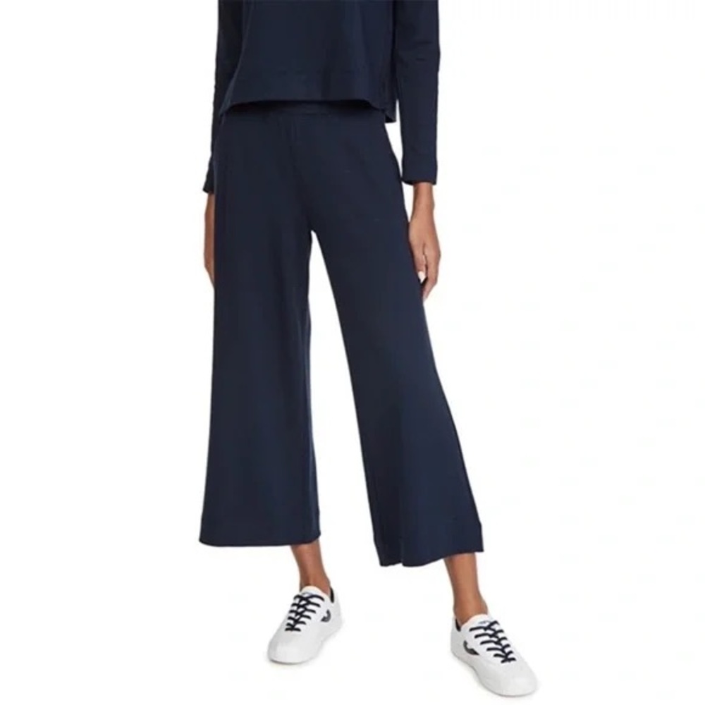 AYR The Ayrplane Pants Navy Blue S wide leg crop Pima cotton modal